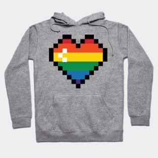 LGBTQ+ Pride Month Rainbow Pixel Heart Hoodie